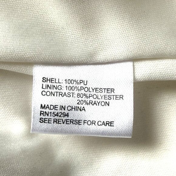 Central Park West White Faux Leather Blazer with Removable Gray Dickie, Size S - Picture 6 of 7